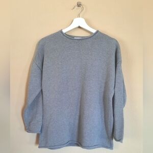 La Garconne Moderne Gray Pullover Sweater Classic Basic Minimalist Chic Timeless